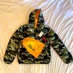 Never used Epic Threads medium to lightweight kids camo puffer. Comes with bag.